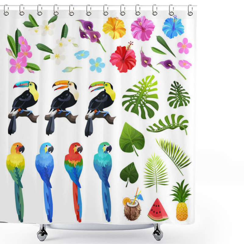 Personality  Tropical Objects Set Shower Curtains