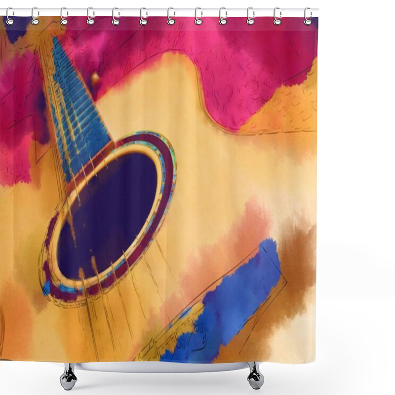 Personality  Guitar Shower Curtains