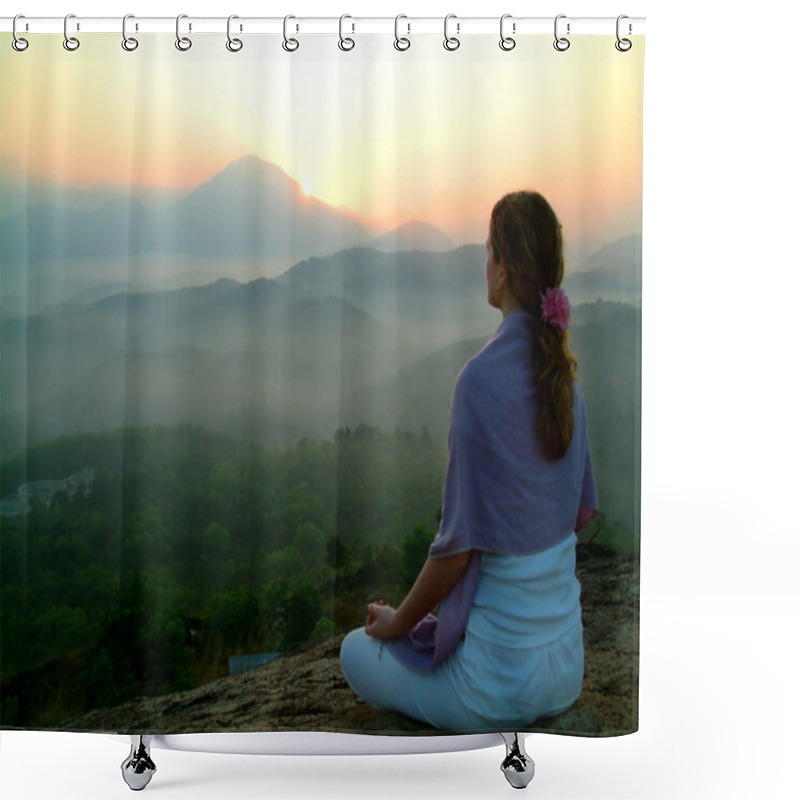 Personality  Meditation At Sunrise Shower Curtains