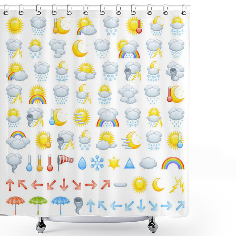 Personality  Weather Icons Shower Curtains