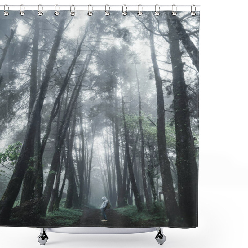 Personality  Forest Rain And Fog On The Moutain  Shower Curtains