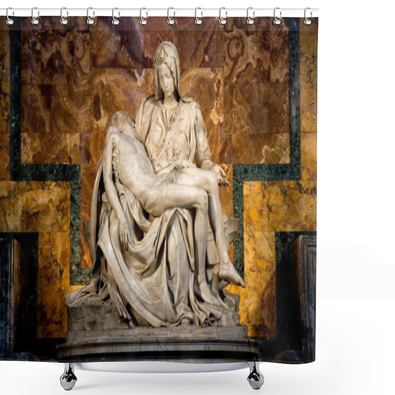 Personality  Michelangelo's Pieta In St. Peter's Basilica In Rome. Shower Curtains