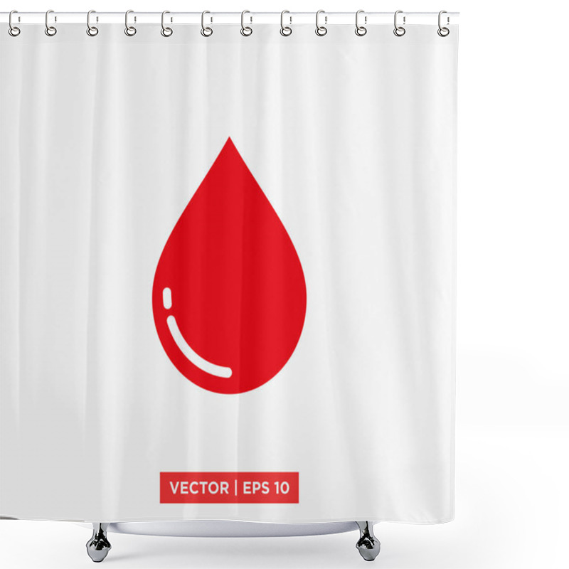 Personality  Blood Drop Icon Vector Illustration Shower Curtains