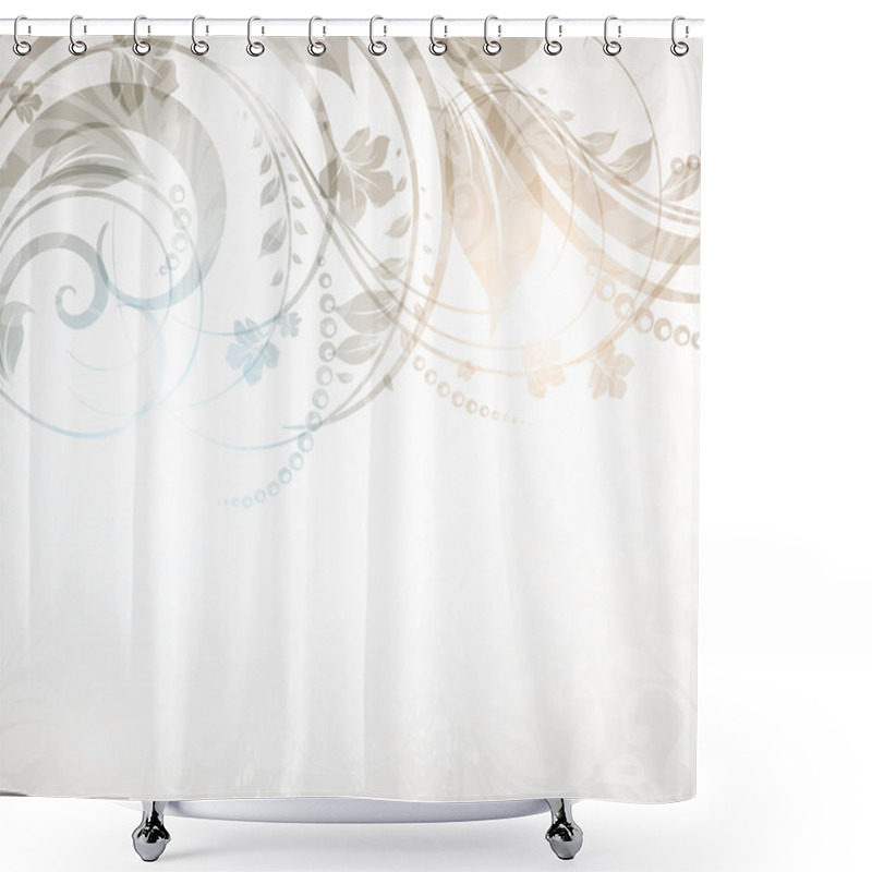 Personality  Hand Drawn Floral Background With Flowers, Greeting Vector Card For Retro Summer Design. Shower Curtains