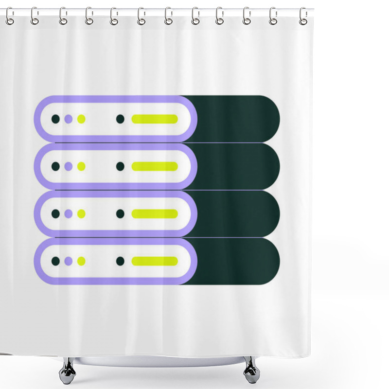 Personality  Stack Of Servers With Glowing Indicator Lights, Representing Data Storage, Cloud Hosting, And IT Infrastructure For Modern Technology Solutions. Shower Curtains