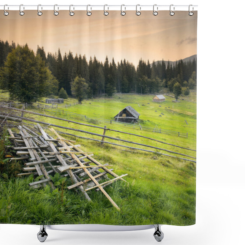 Personality  Carpatian Mountain Village Shower Curtains