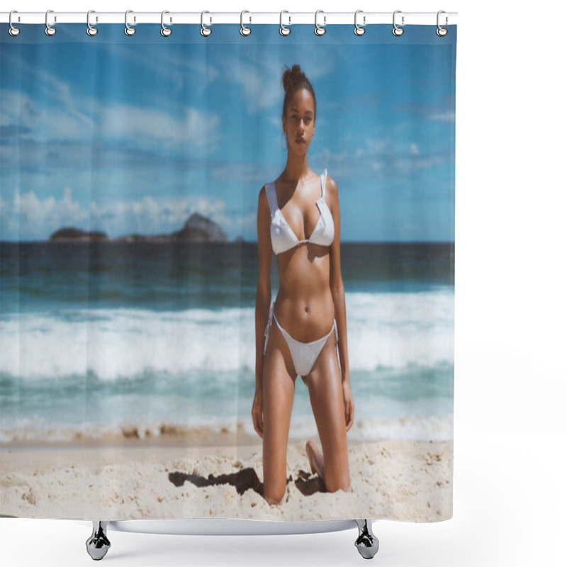 Personality  Brazilian Female On The Beach Shower Curtains