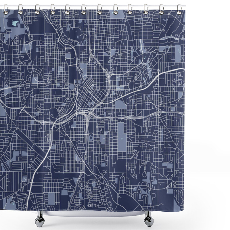 Personality  Vector Map Of The City Of Atlanta, USA Shower Curtains