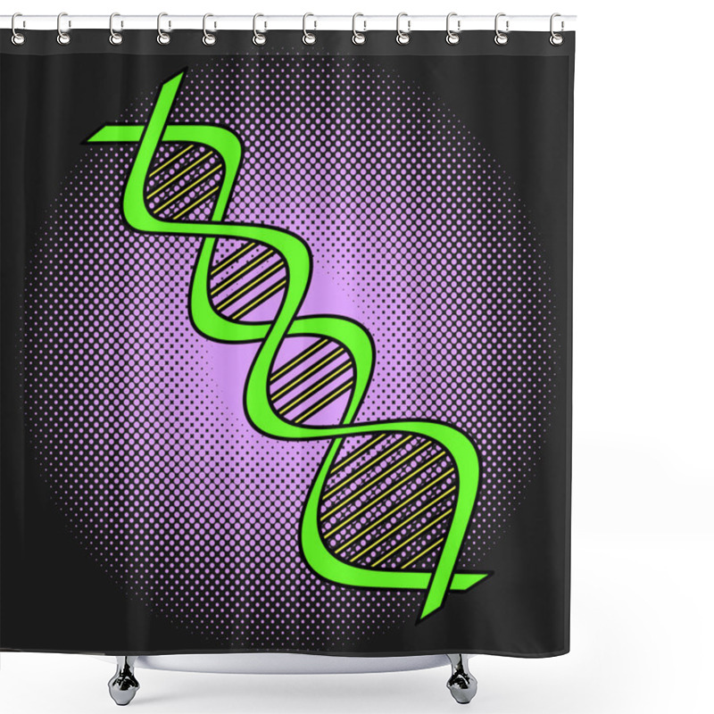 Personality  DNA Pop Art Vector Illustration Shower Curtains