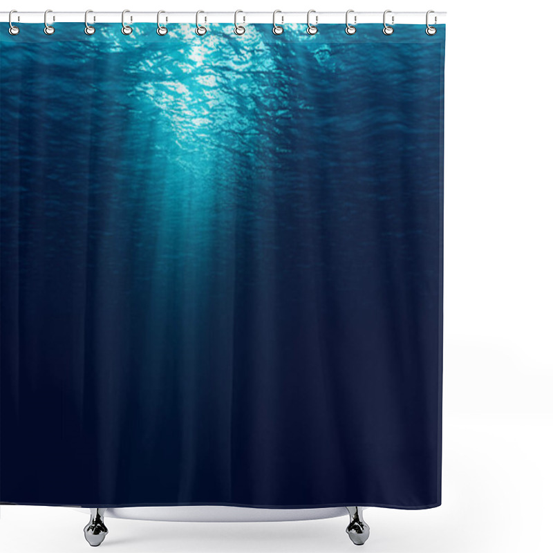 Personality  Perfectly Seamless Of Deep Blue Ocean Waves From Underwater Back Shower Curtains