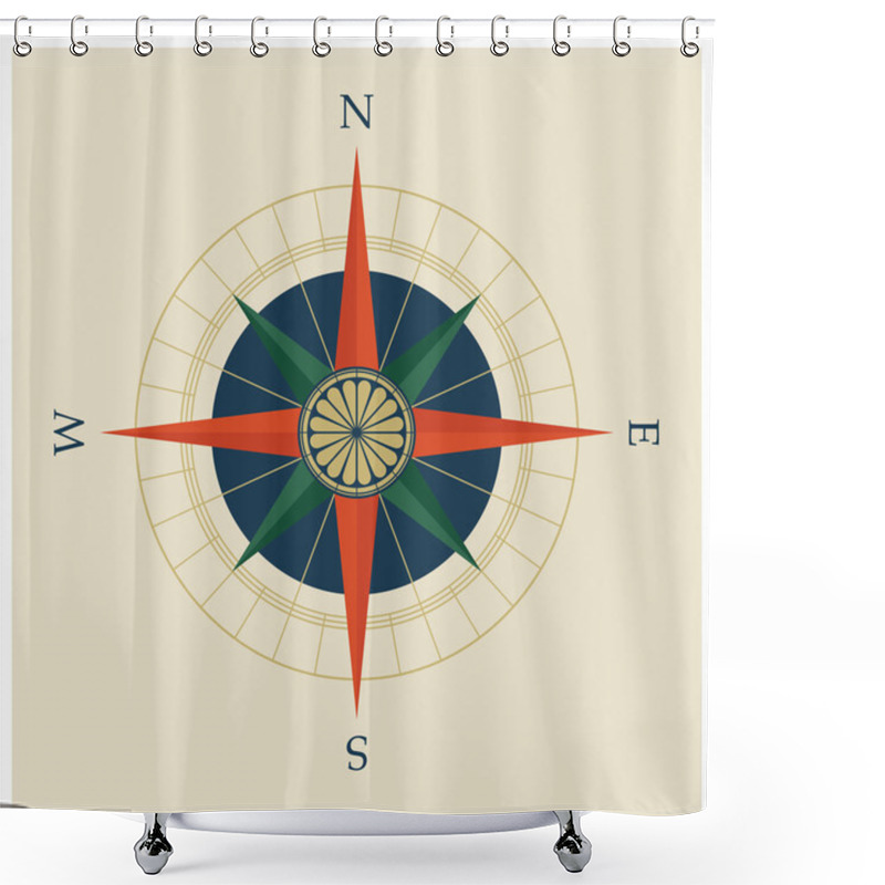 Personality  Compass Rose Or Wind Rose Shower Curtains