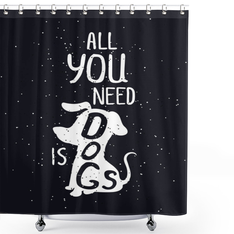 Personality  Trendy Hand Drawn Style Hipster Vector Poster In Black And White Shower Curtains