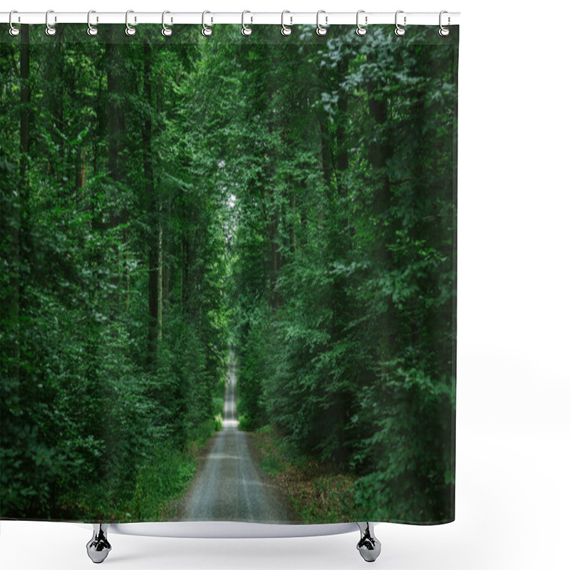 Personality  Road In Green Beautiful Forest In Wurzburg, Germany Shower Curtains