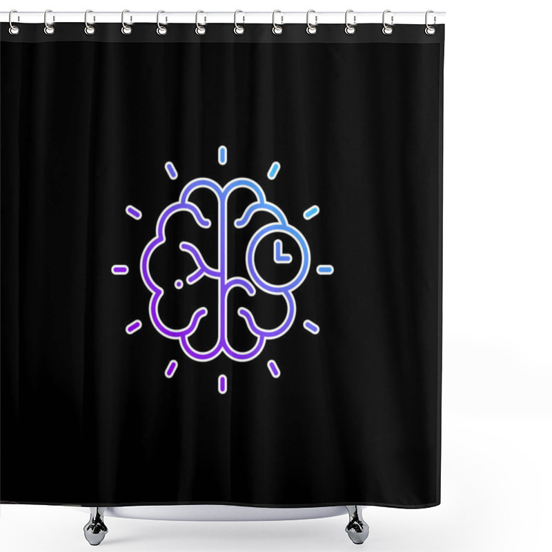 Personality  Brain Blue Gradient Vector Icon Shower Curtains