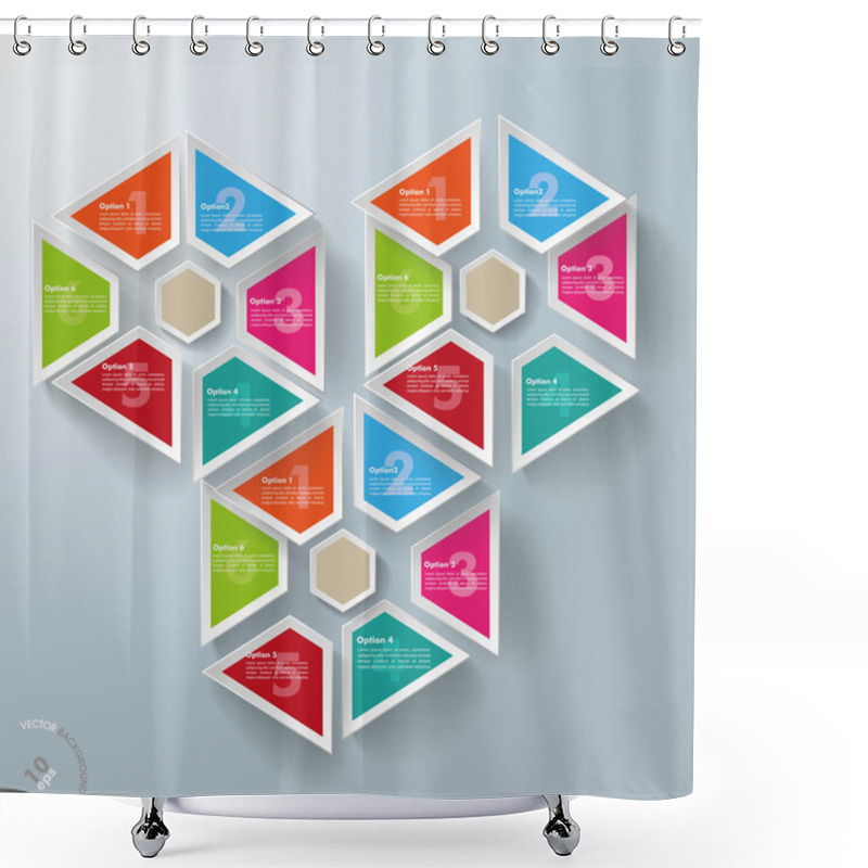 Personality  Three Hexagon Triangles With Centre Shower Curtains