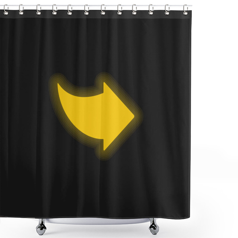 Personality  Black Right Arrow Yellow Glowing Neon Icon Shower Curtains