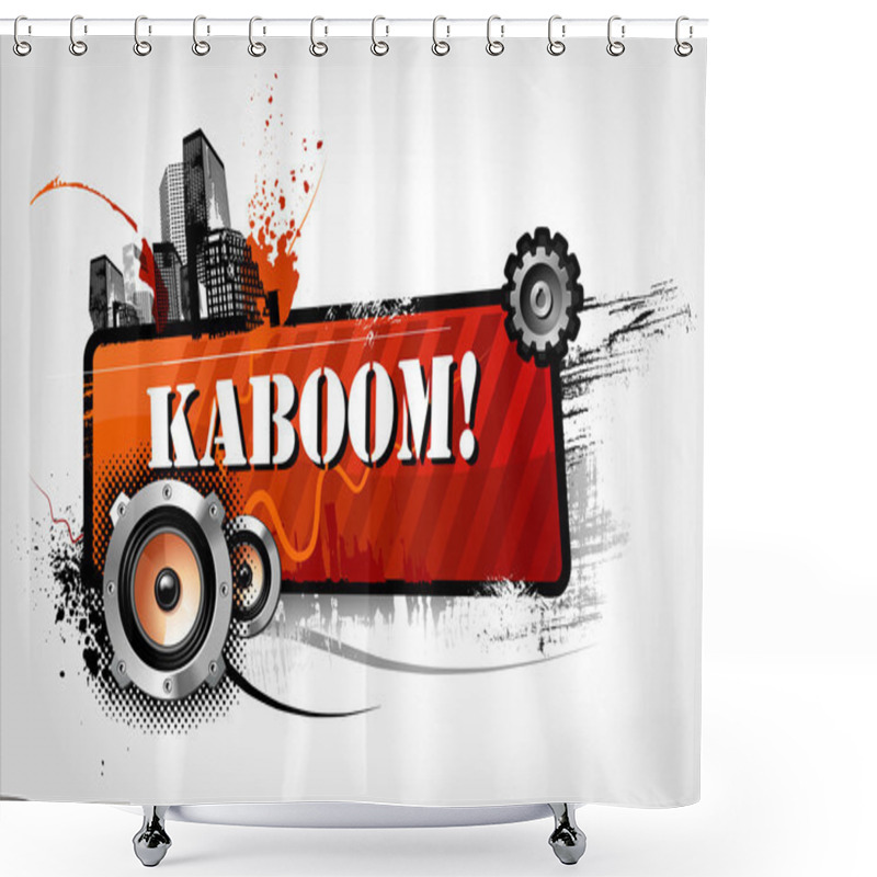 Personality  Urban Music Grunge Banner Shower Curtains