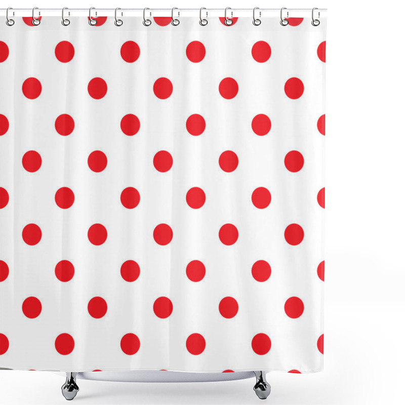 Personality  Red Polka Dot Seamless Pattern Design Shower Curtains