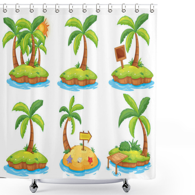 Personality  Islands With Different Signs Shower Curtains