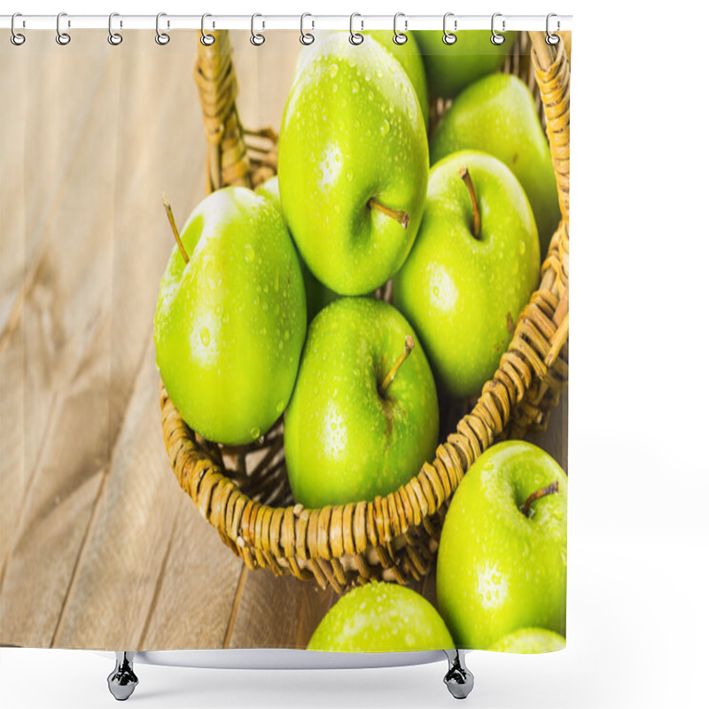 Personality  Organic Granny Smith Apples Shower Curtains