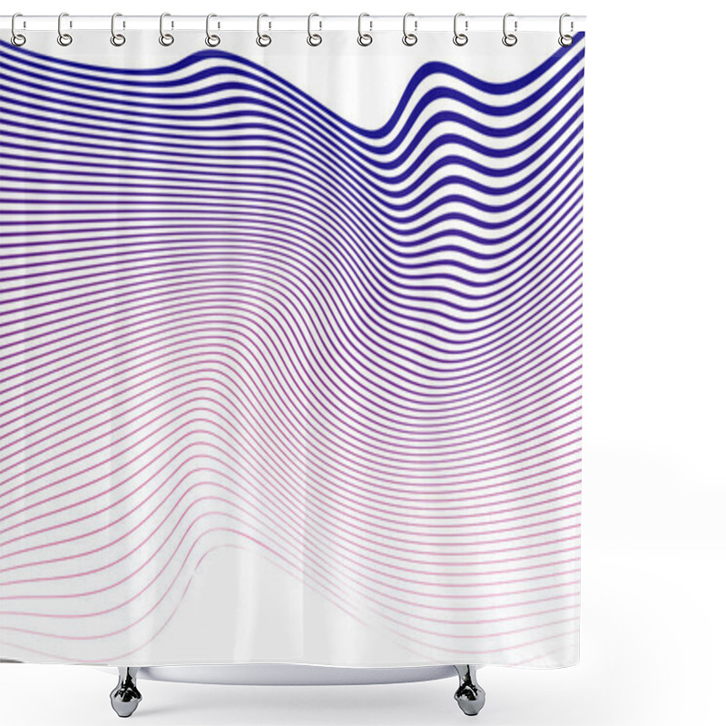 Personality  Blue Waves Background. Vector Illustration Shower Curtains