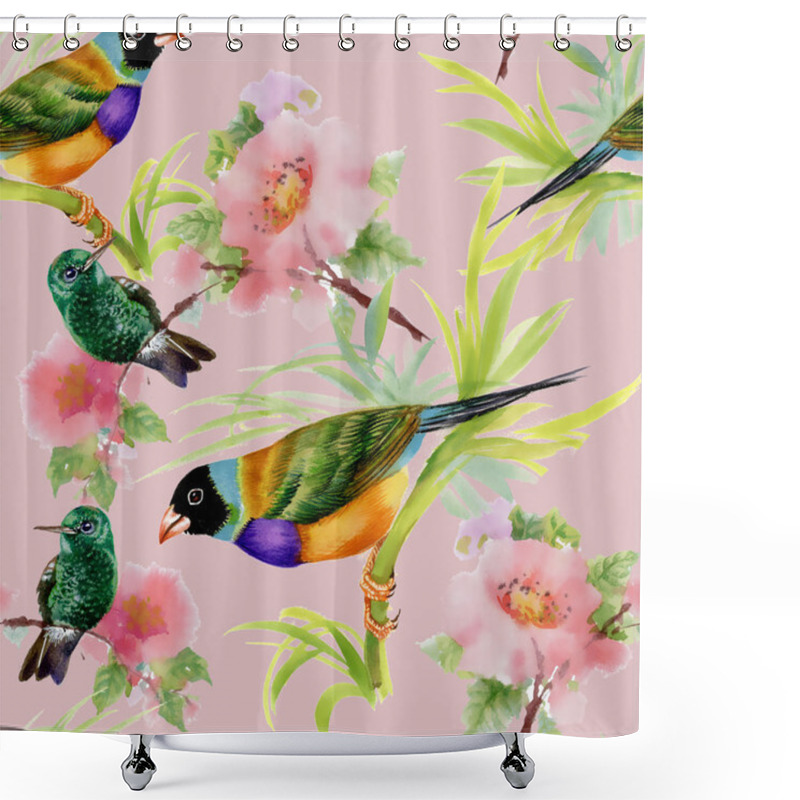 Personality  Tropical Birds Shower Curtains