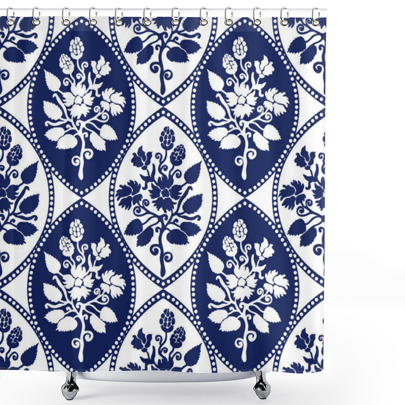 Personality  Seamless Damask Pattern With Victorian Motifs.  Shower Curtains