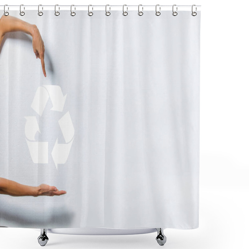 Personality  Recycle Sign Over Wall Background Shower Curtains