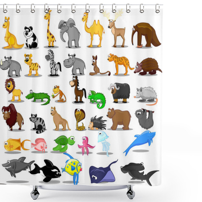 Personality  Set Of Animals Shower Curtains