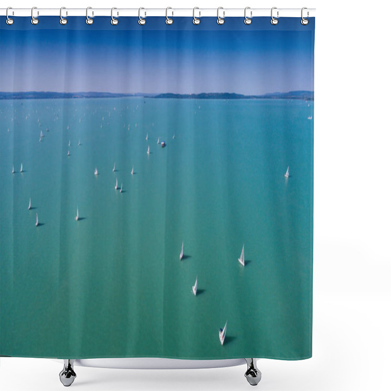 Personality  White Sail Boats  Shower Curtains