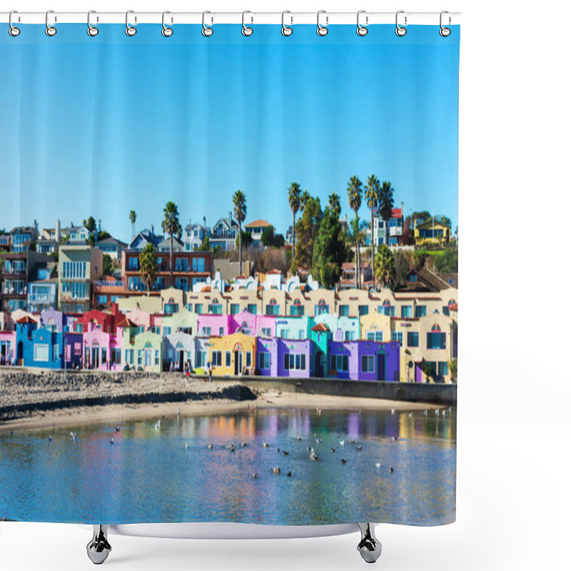 Personality  Colorful Venetian Court Is A Residential Seaside Beach Resort At The Edge Of The Lagoon Shower Curtains