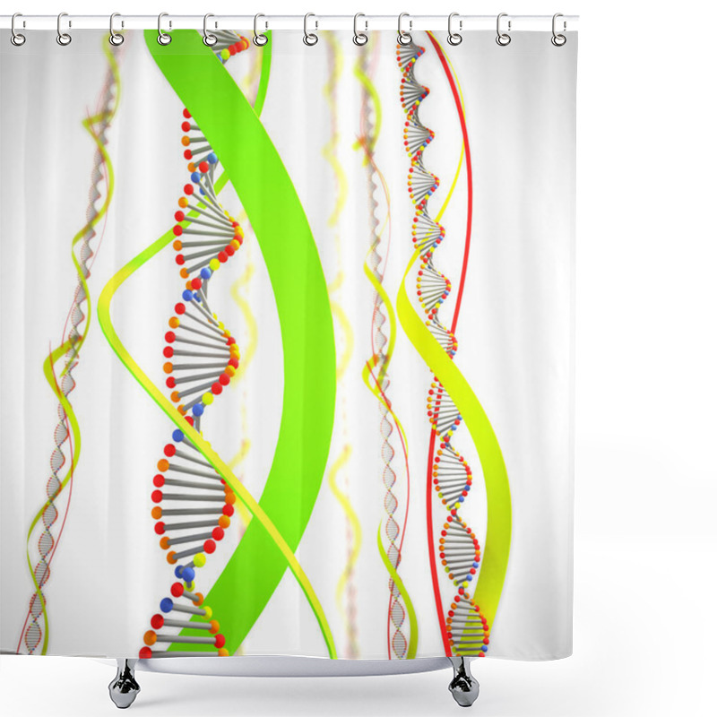 Personality  Digital Illustration Of A Dna Shower Curtains