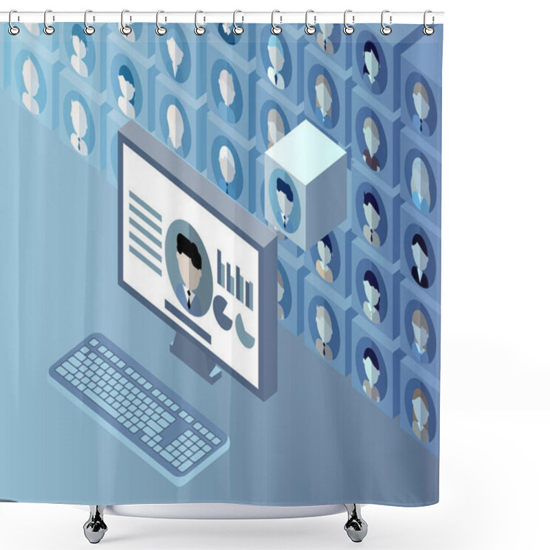 Personality  Big Data Analysis To Manipulate With Human Database Vector Shower Curtains