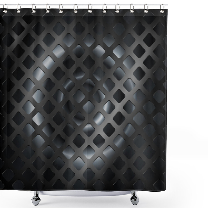 Personality  Vector Black Steel Background. Shower Curtains