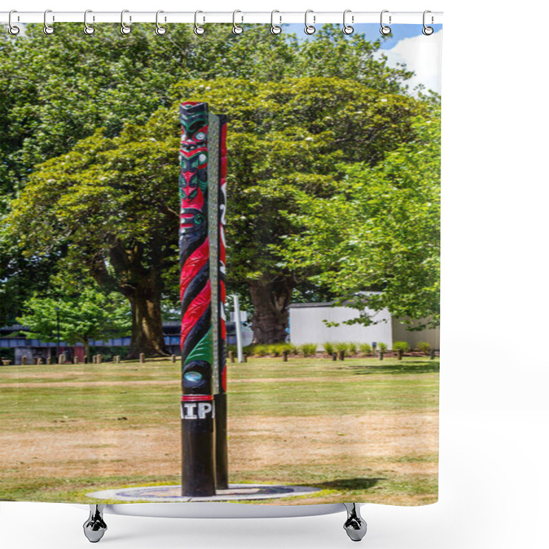 Personality  Sacred Maori Totems. Ngaruawahai, Waikato, New Zealand Shower Curtains