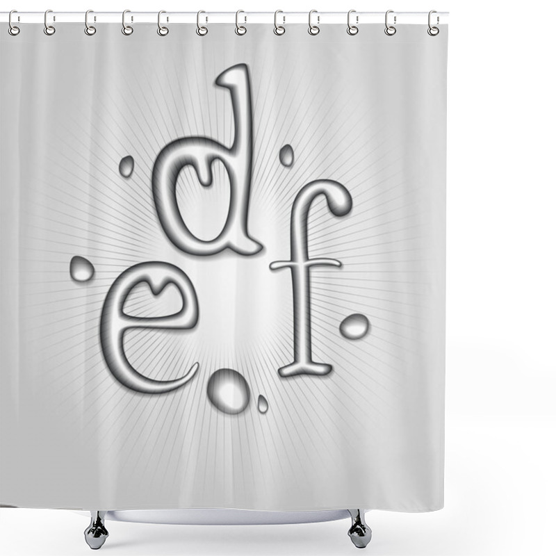 Personality  Vector Water Letters D, E, F. Shower Curtains