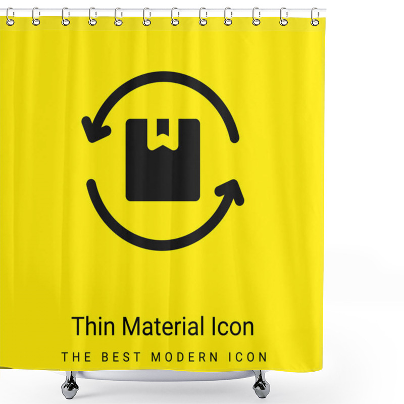 Personality  Box Minimal Bright Yellow Material Icon Shower Curtains