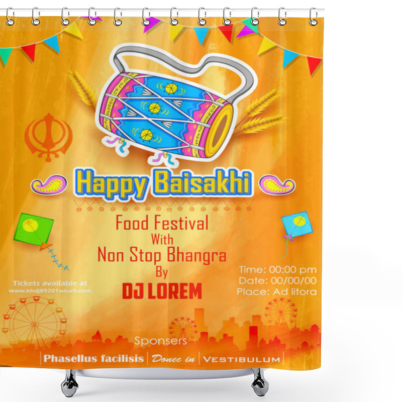 Personality  Happy Baisakhi Background Shower Curtains