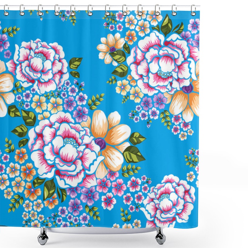 Personality  Taiwan Hakka Culture Floral Seamless Pattern Shower Curtains