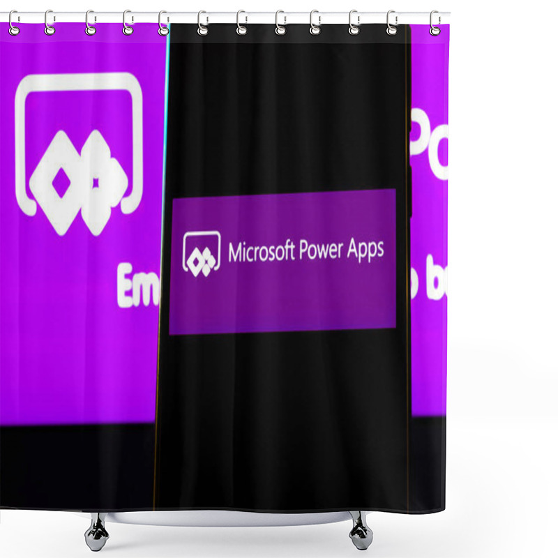 Personality  Editorial Photo On Microsoft Power Apps  Theme.  Illustrative Photo For News About The Microsoft Power Apps - A Low-code Development Platform For Building Custom Applications Shower Curtains