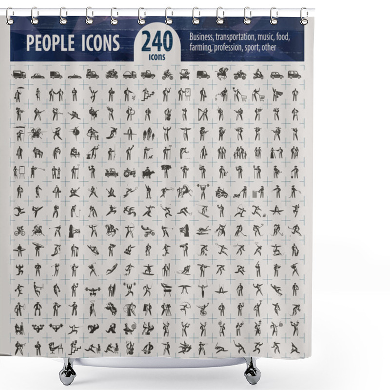 Personality  People Icons. Vector Format Shower Curtains