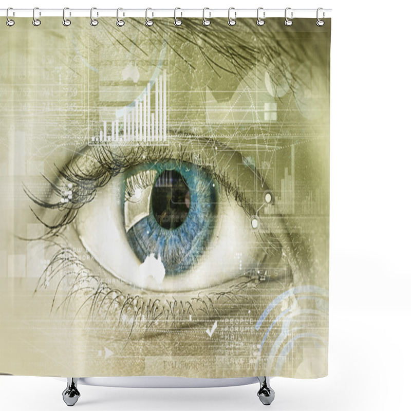 Personality  Eye Scanning. Concept Image Shower Curtains