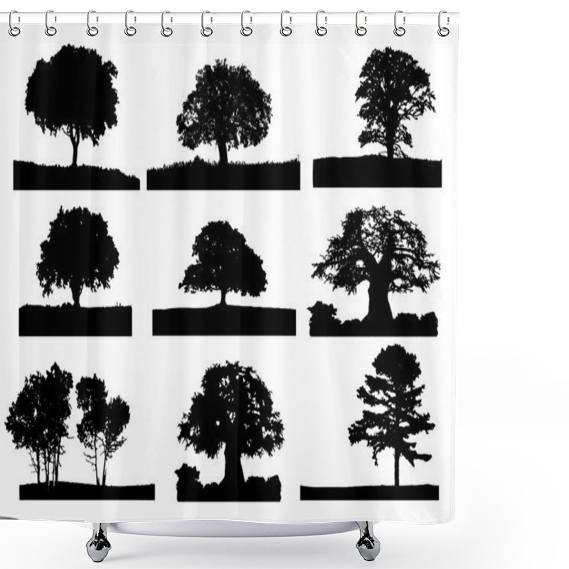 Personality  Trees Silhouette 004 Shower Curtains