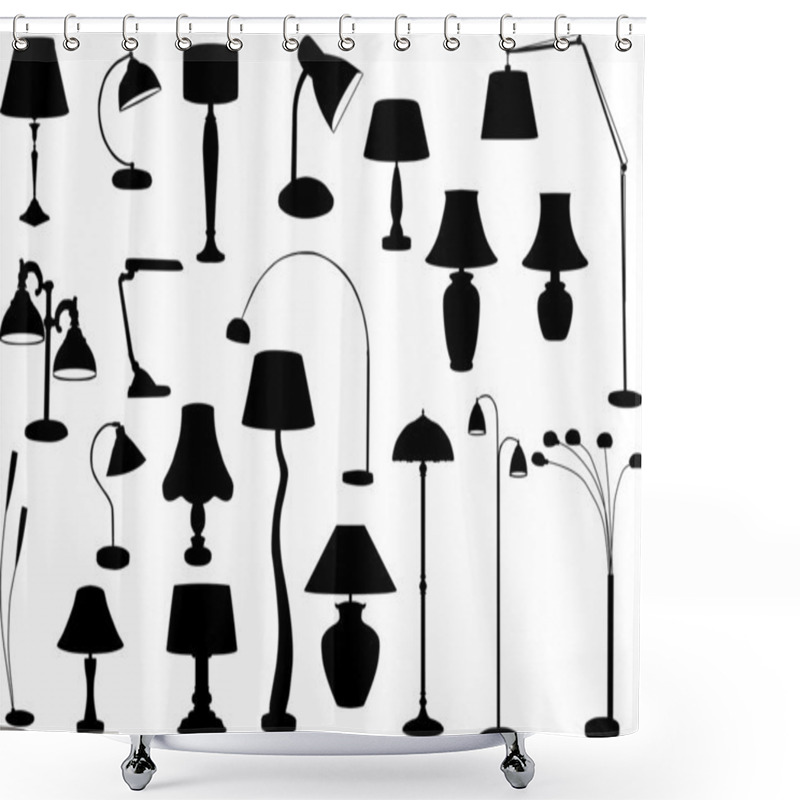 Personality  Lamps Silhouette Shower Curtains