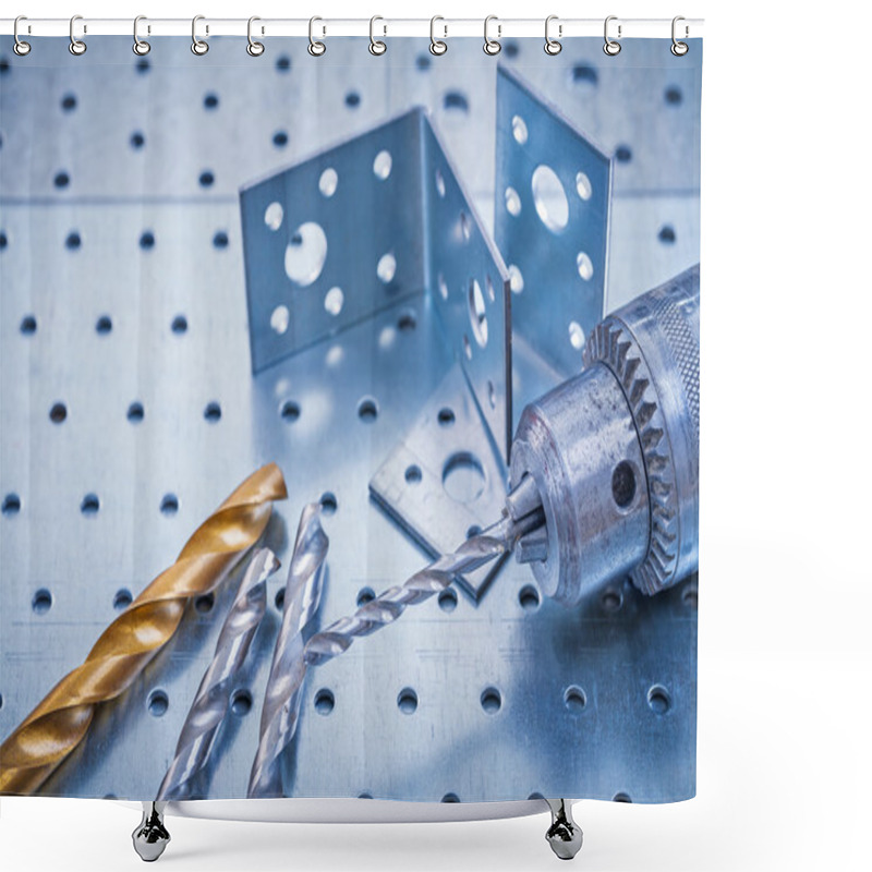 Personality  Drill With Metal Boring Bits Shower Curtains