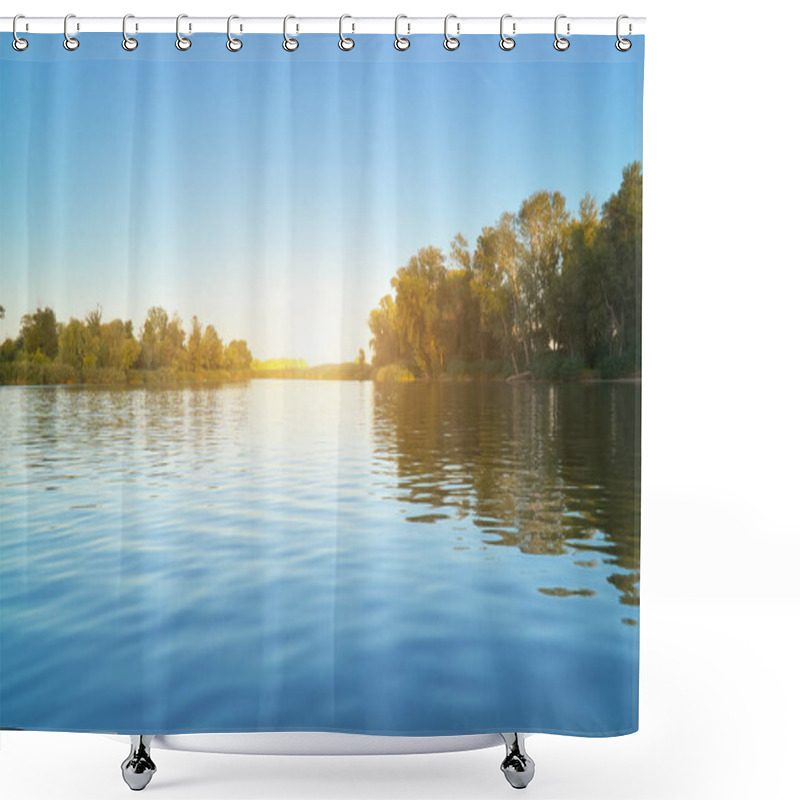 Personality  River And Spring Forest. Nature Compositon. Shower Curtains