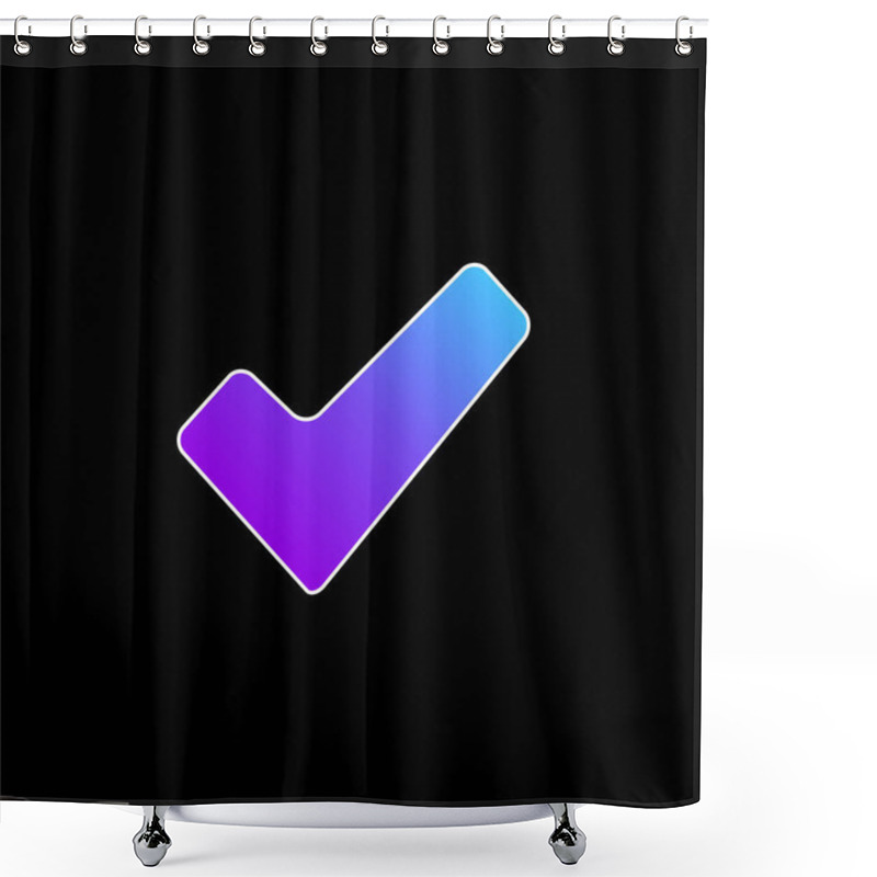 Personality  Approve Signal Blue Gradient Vector Icon Shower Curtains