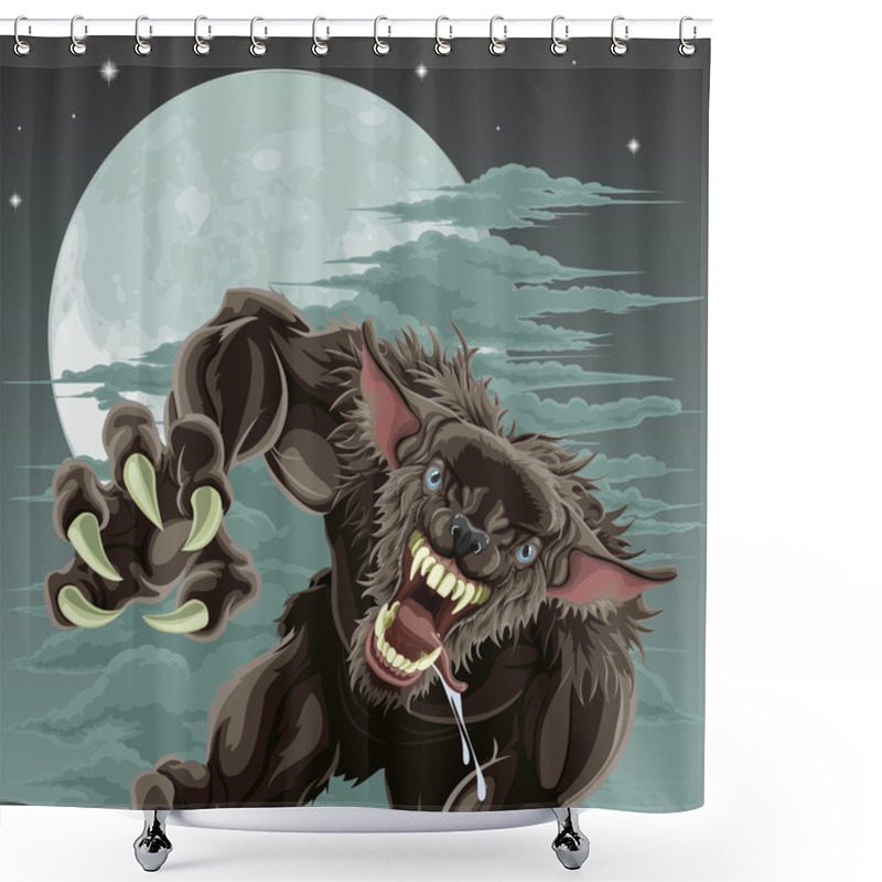 Personality  Werewolf Moon Illustration Shower Curtains