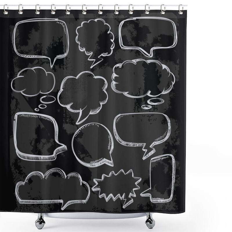 Personality  Speech Bubbles On Chalkboard Shower Curtains