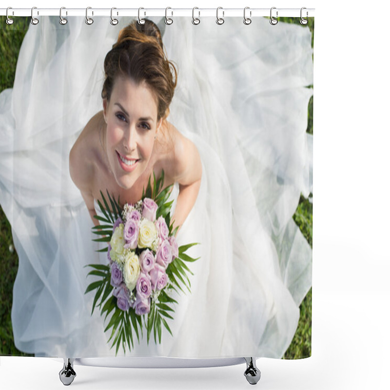 Personality  Portrait Of Beautiful Bride Shower Curtains